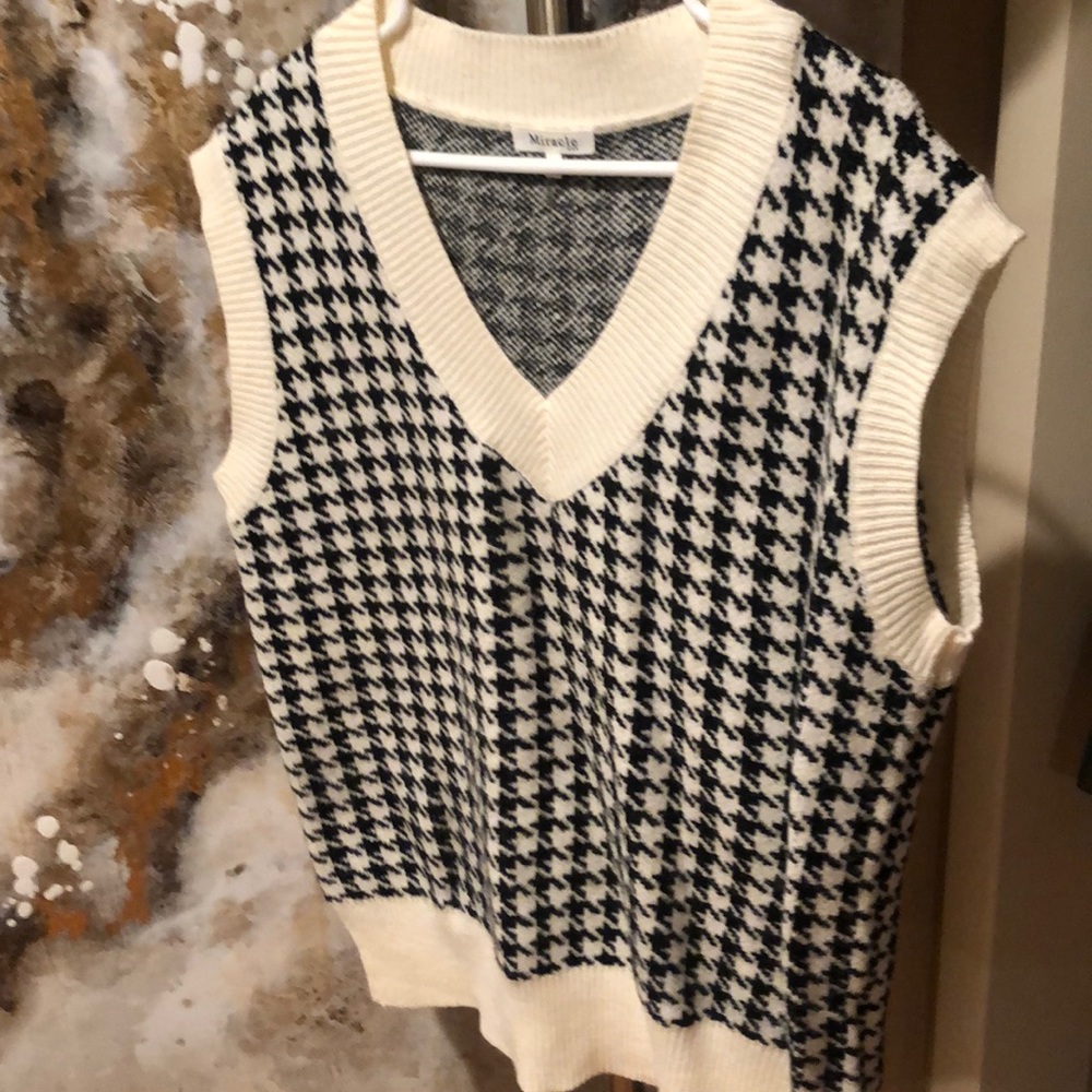 Vici Gingham Pullover Sweater Medium - image 2